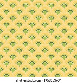 Simple fish scales squama background, vector seamless fabric pattern, tiled textile print. Classic chinese squama scales seamless arc tiles design. Mermaid skin pattern.