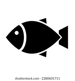 Simple fish silhouette icon. Vector.