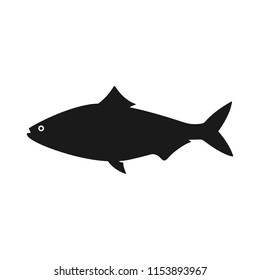 Simple fish silhouette logo. on white background