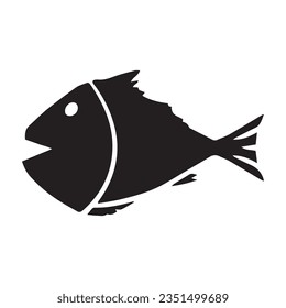 Simple fish silhouette vector illustration