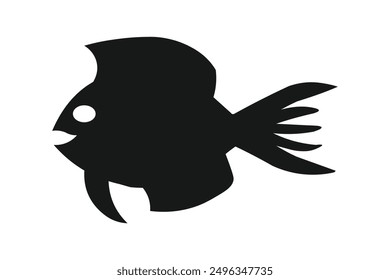 Simple Fish Silhouette Vector Illustration