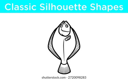 Silueta de pescado simple Vector Fondo blanco
