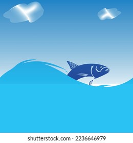 Einfaches Design der Fisch-Theme-Illustration