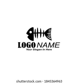 simple fish thorn design logo