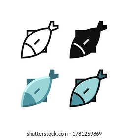 diseño simple de ícono de atún de pescado en línea, sólido, plano y relleno estilo de línea para alimentos y bebidas icono, sitio web, aplicación y diseño ui. ilustración de mariscos vectoriales en un estilo colorido en fondo blanco.