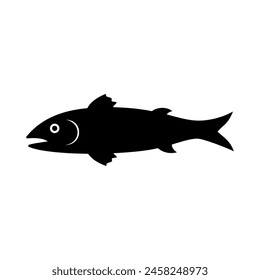 Simple fish vector Icon. Sea Food symbol illustration. Farm Element logo.