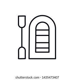 Simple fishing boat line icon. Stroke pictogram. Vector illustration isolated on a white background. Premium quality symbols. Vector sign for mobile app and web sites.