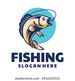 Vector de diseño de logotipo de pesca simple