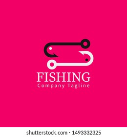 simple fishing logo template design