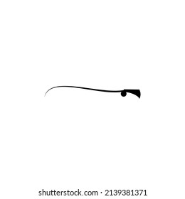 simple fishing rod icon on white background