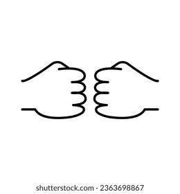 Simple fist to fist icon. Vector.