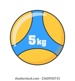 Simple fitness ball vector illustration, fitness ball vector in flat-line art style perfect for sport project needed isolated on a white background 