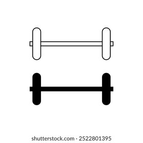 Simple fitness exercise dumbbell icon. Dumb bell vector line icon