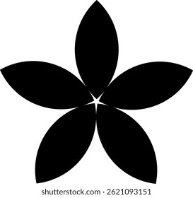 Simple five leaves flower icon black and white vector 