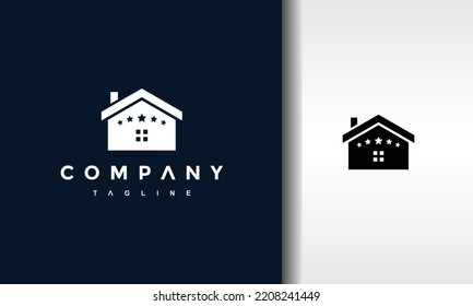 Simple Five Star House Logo