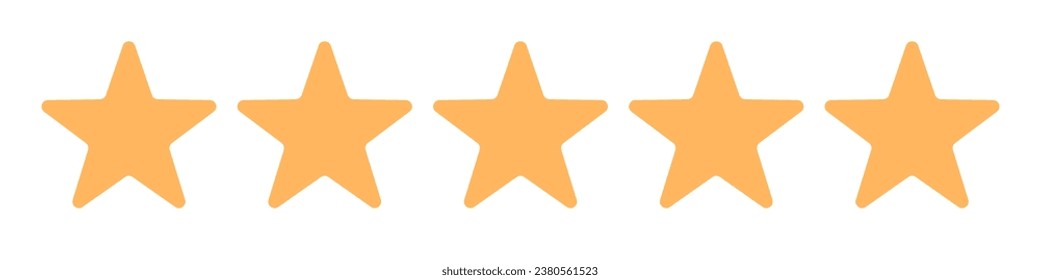 Simple five star icon. Vector.