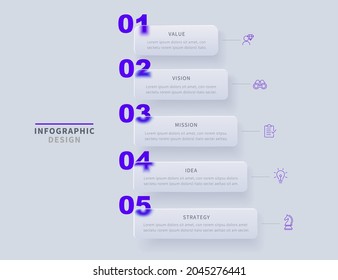 Simple five-step vertical infographic template, business diagram design with five label elements.