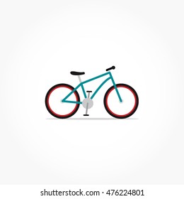 simple fixie bicycle with blue frame