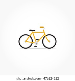 simple fixie bicycle with yellow frame