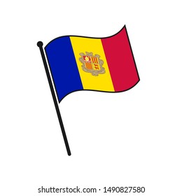Simple flag Andorra icon isolated on white background