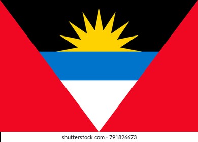 Simple flag of Antigua and Barbuda. Correct size, proportion, colors