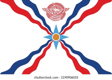 Simple flag of Assyria. Correct size, proportion, colors