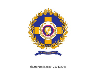 Simple flag of Athens city. Correct size, proportion, colors