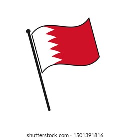 Simple flag Bahrain icon isolated on white background