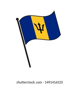Simple flag  Barbados icon isolated on white background