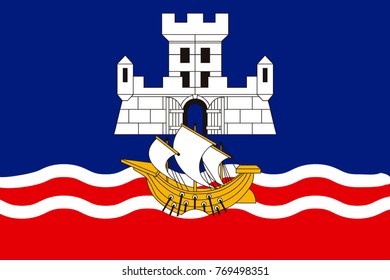 Simple flag of Belgrade city. Correct size, proportion, colors