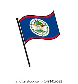 Simple flag Belize icon isolated on white background