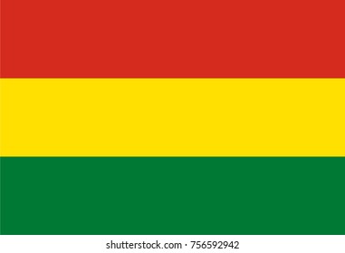 Simple flag of Bolivia. Correct size, proportion, colors