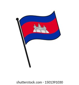 Simple flag Cambodia icon isolated on white background