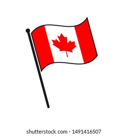 Simple flag Canada icon isolated on white background