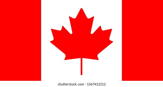 The simple flag of Canada is isolated in official colors (red and white), map pin, as the original