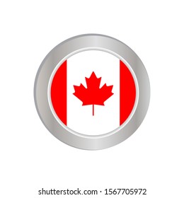 The simple flag of Canada is isolated in official colors (red and white), map pin, as the original