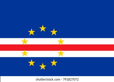 Simple flag of Cape Verde . Correct size, proportion, colors