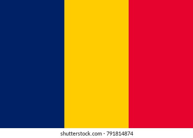 Simple flag of Chad. Correct size, proportion, colors