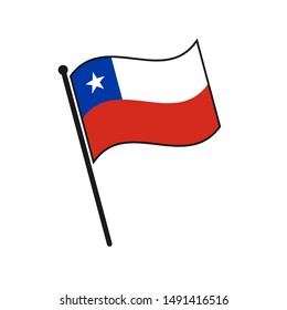 Simple flag Chile icon isolated on white background