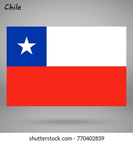 simple flag of Chile isolated on white background