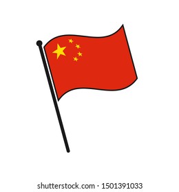 Simple flag China icon isolated on white background