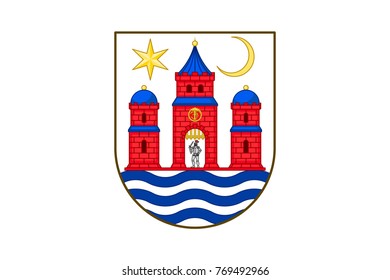 Simple flag of Copenhagen city. Correct size, proportion, colors