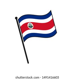 Simple flag Costa Rica icon isolated on white background