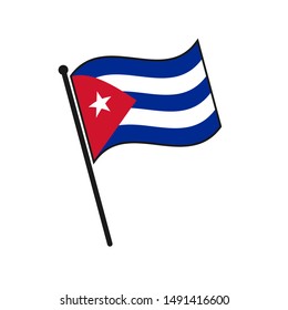 Simple flag Cuba icon isolated on white background