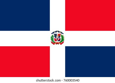 Simple flag of Dominican Republic . Correct  proportion
