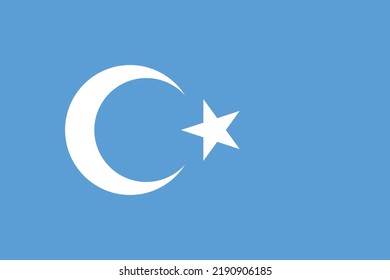 Simple flag of East Turkestan. Correct size, proportion, colors