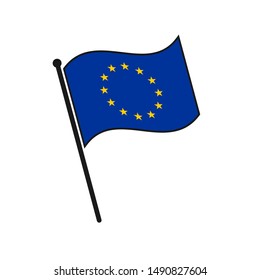 Simple flag European Unionicon isolated on white background