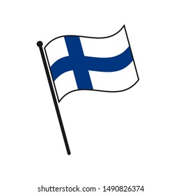 Simple flag Finland icon isolated on white background