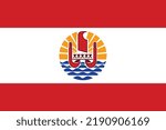 Simple flag of French Polynesia. Correct size, proportion, colors