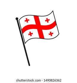 Simple flag Georgia icon isolated on white background